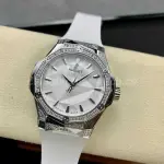 HB Factory Hublot Classic Fusion 550.NS.2200.RW.1804.ORL20 40mm Diamond Steel White Rubber Strap White Dial