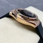 HB Factory Hublot Classic Fusion 550.OS.1800.RX.1604.ORL19 40mm Diamond Rose Gold Black Rubber Strap Black Dial