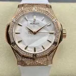 HB Factory Hublot Classic Fusion 550.OS.2200.RW.1604.ORL20 40mm Diamond Rose Gold White Rubber Strap White Dial