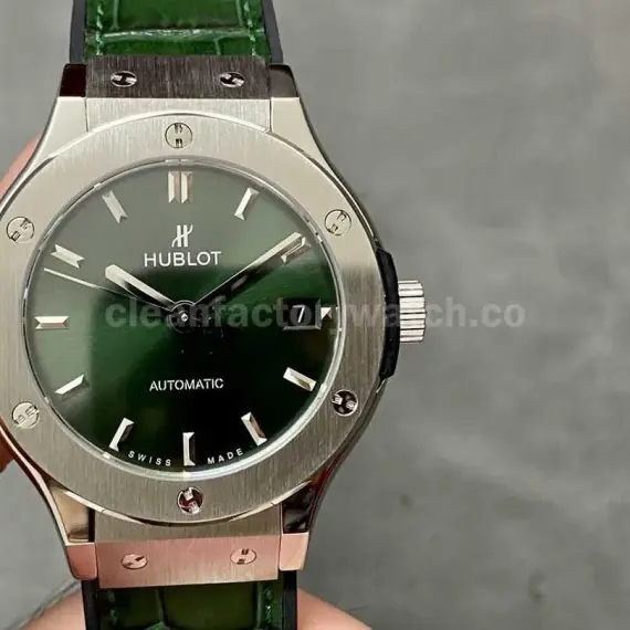 HB Factory Hublot Classic Fusion 565.NX.8970.LR 38mm Leather Strap Green Dial