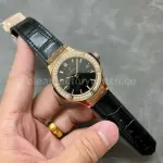 HB Factory Hublot Classic Fusion 565.OX.1480.LR.1204 38mm Rose Gold Leather Strap Black Dial