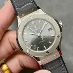 HB Factory Hublot Classic Fusion Racing Grey 565.NX.7071.LR 38mm Leather Strap Grey Dial