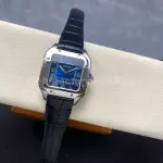 J12 Factory Cartier Santos WSSA0063 35.1mm Leather Strap Roman Numerals Blue Dial