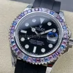 KF Factory Rolex Yacht-Master 126679SABR 40mm White Gold Rubber Strap Black Dial