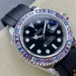 KF Factory Rolex Yacht-Master 126679SABR 40mm White Gold Rubber Strap Black Dial