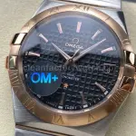 OM+ Factory Omega Constellation Men 123.20.38.21.01.001 38mm Rose Gold/Steel Black Dial