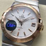 OM+ Factory Omega Constellation Men 123.20.38.21.02.007 38mm Rose Gold/Steel Silver Dial