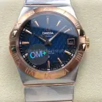 OM+ Factory Omega Constellation Men 123.20.38.21.03.001 38mm Rose Gold/Steel Blue Dial