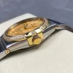 OM+ Factory Omega Constellation Men 123.25.38.21.58.001 38mm Diamond Bezel Gold/Steel Diamond Champagne Dial