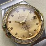 OM+ Factory Omega Constellation Men 123.25.38.21.58.001 38mm Diamond Bezel Gold/Steel Diamond Champagne Dial