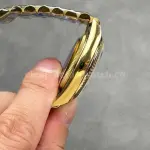 QF Factory Counterweight Rolex Day-Date 128238-0069 36mm Full Yellow Gold Diamond Mope&Baguette Diamond Green Dial