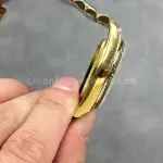 QF Factory Counterweight Rolex Day-Date 128238-0118 36mm Full Yellow Gold Roman Numerals Green Dial