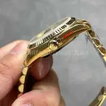 QF Factory Counterweight Rolex Day-Date 128238 36mm Full Yellow Gold Baguette Diamond Gold Dial