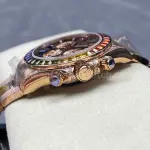 ZF Factory Rolex Daytona 116595RBOW 40mm Rose Gold Rainbow Bezel Diamond Black Dial