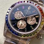 ZF Factory Rolex Daytona 116595RBOW 40mm Rose Gold Rainbow Bezel Diamond Black Dial